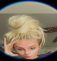 Photo of Ava Swanson with head edited to appear large