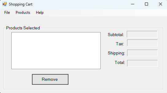 Book store vb.net user interface screenshot